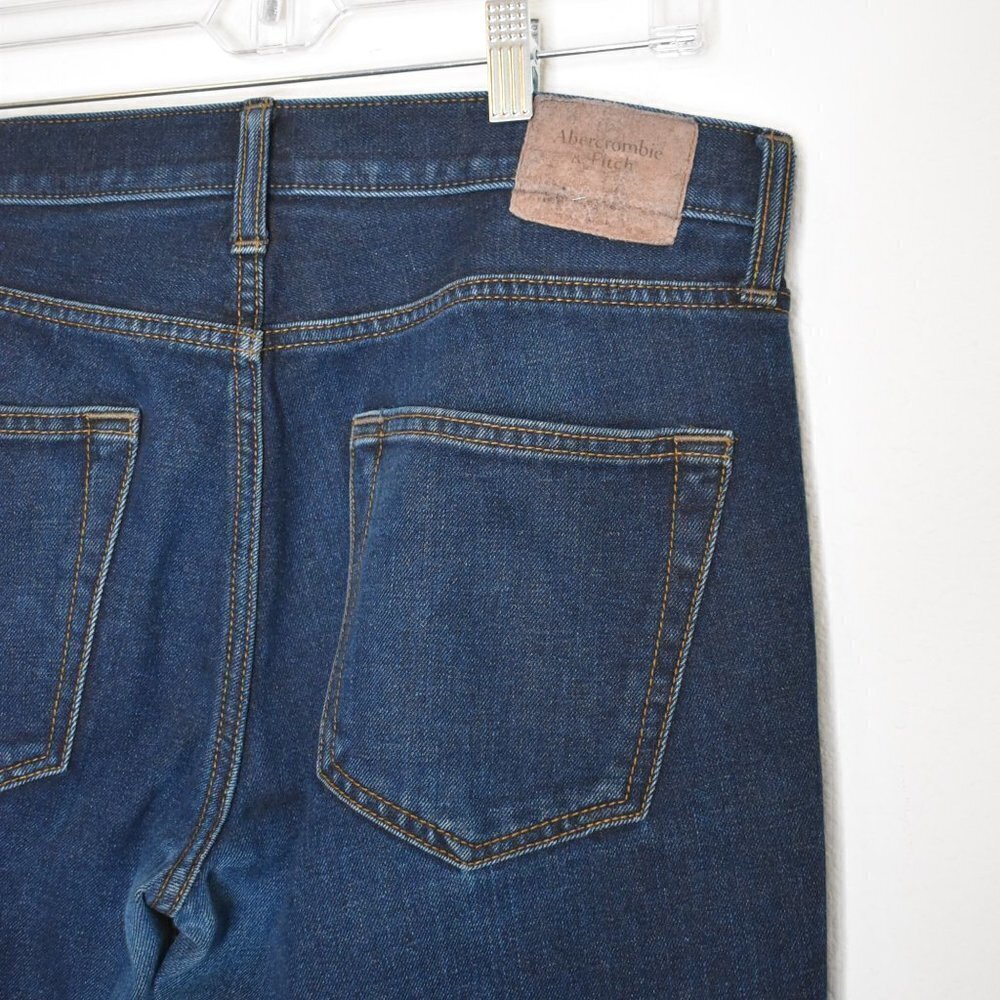 Abercrombie & Fitch Mens Jeans Sz 31 X 32 Skinny Mid Rise Dark Wash 5 Pocket - Picture 8 of 16